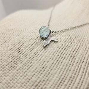 Blue sphere mermaid tail necklace